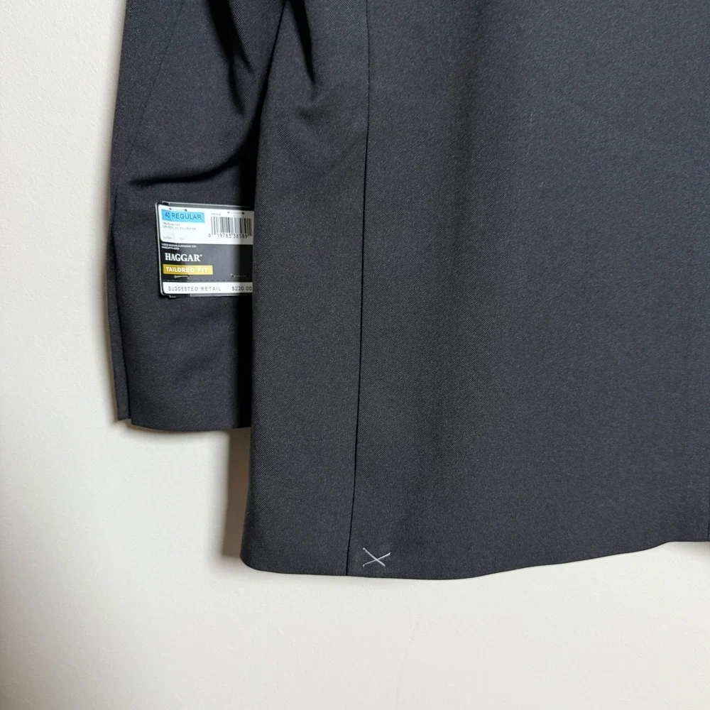 Haggar NEW Mens Premium Tuxedo Jacket 40 Regular Black Tailored Fit Event Formal